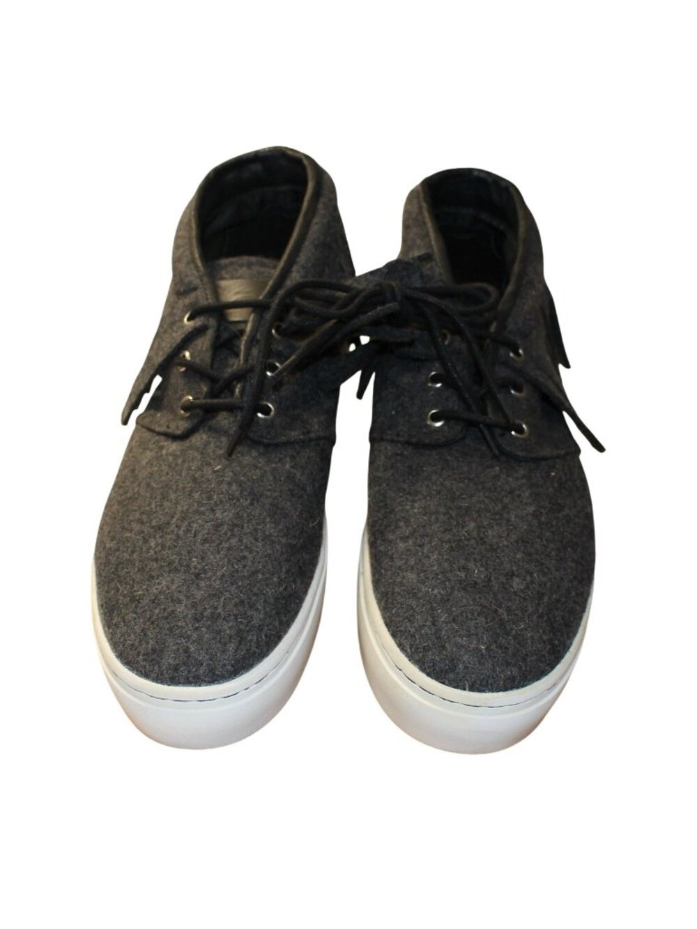 Clear Weather One-O-One Men 12 Grey Wool Fringe Moccasin Sneaker Chukka Shoe New